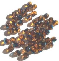 50 6mm Faceted Topaz Azuro Firepolish Beads